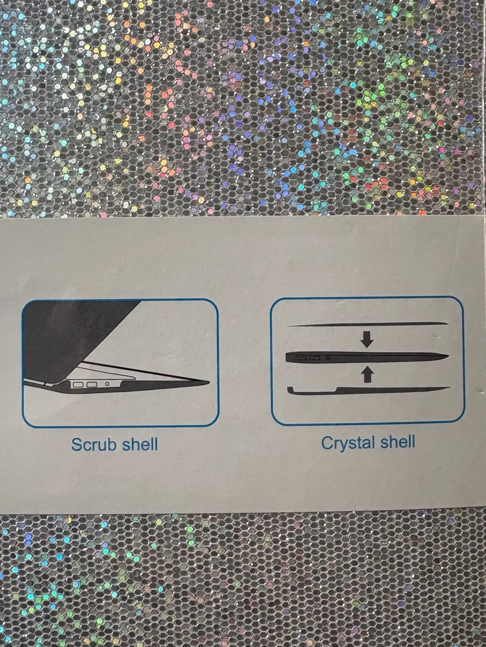 Apple MacBook Glitter Silver Holographic Cover